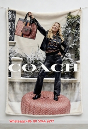 Coach Winter Handbag Print Flannel Fleece Throw Blanket C072